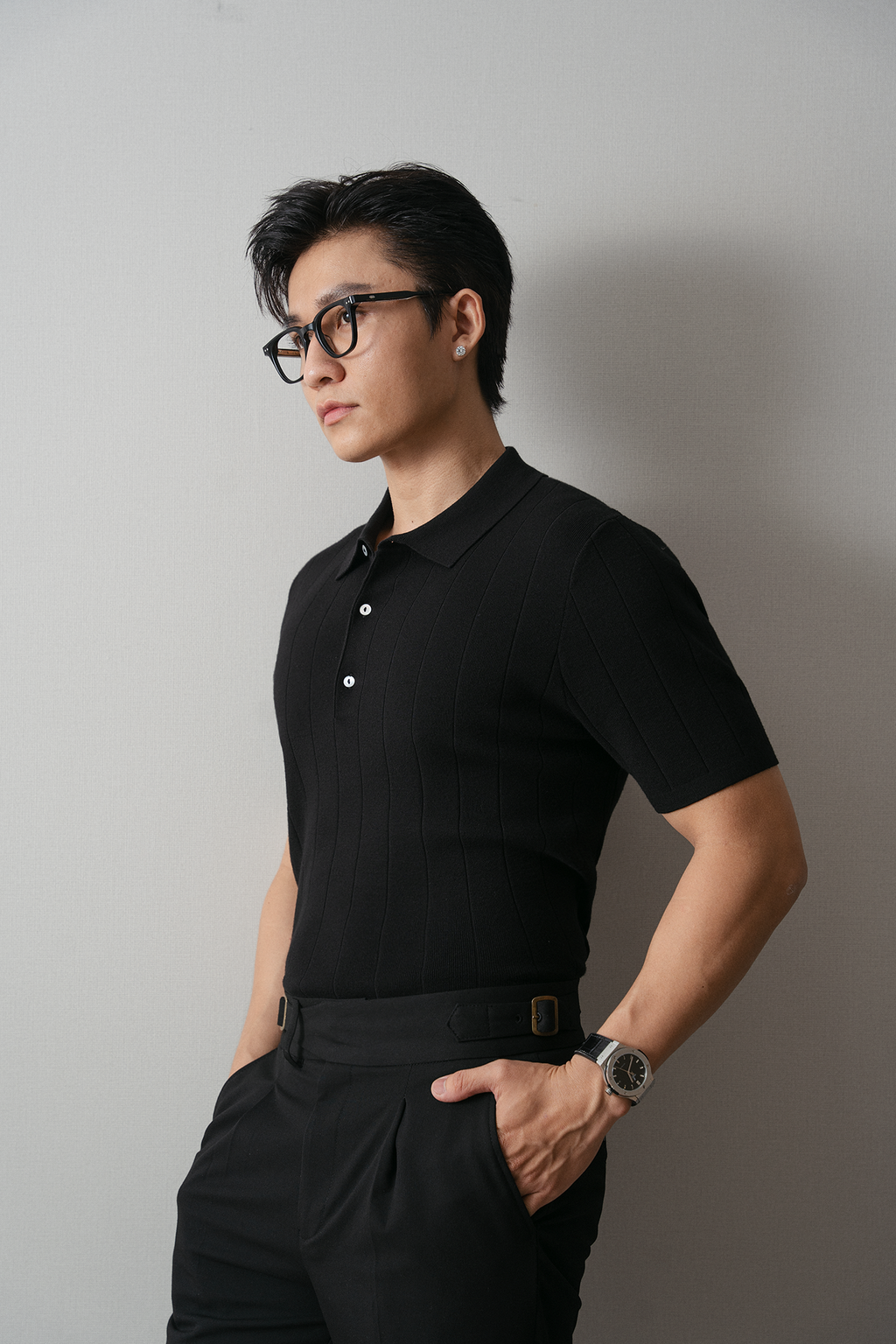 Áo thun có cổ dệt kim