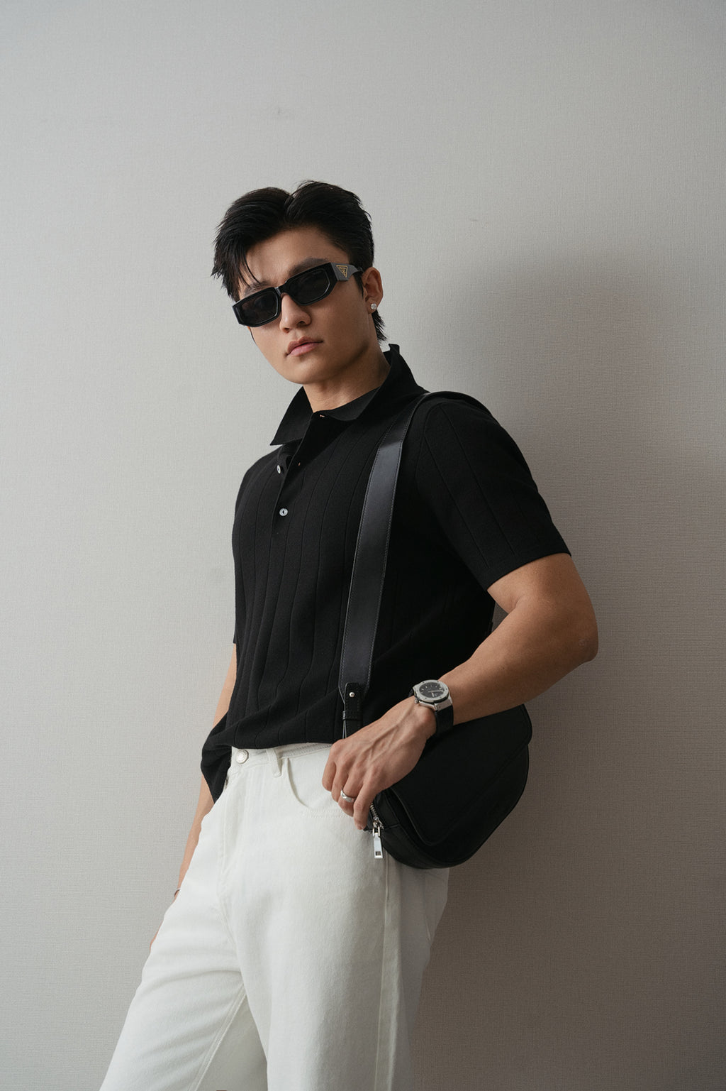 Áo thun có cổ dệt kim